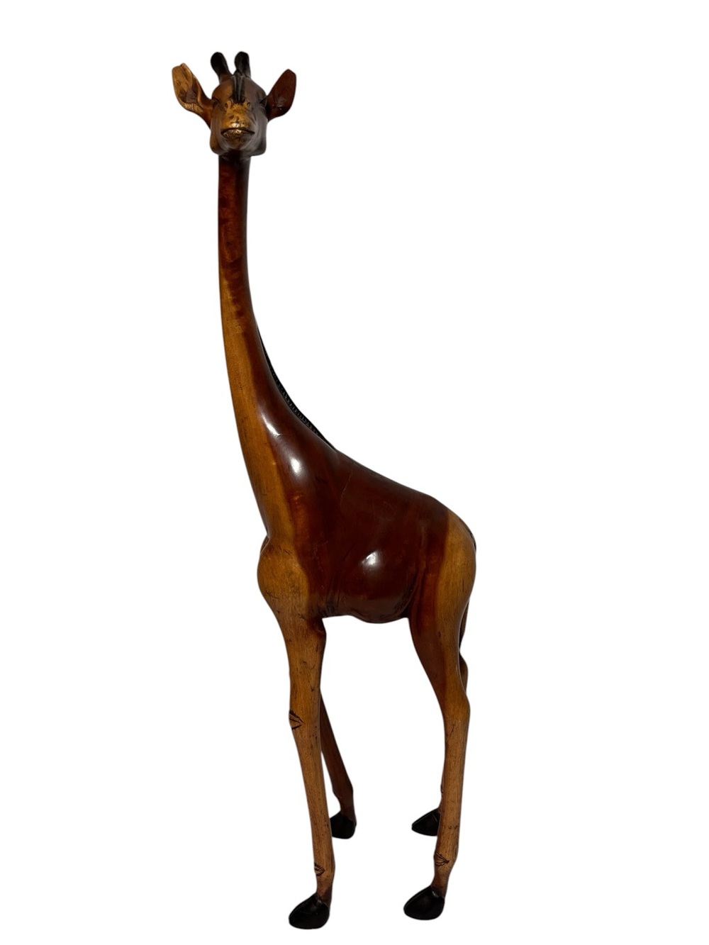 Vintage Hand Carved Wooden Giraffe Statue African Safari Decor Figurine Art
23”
